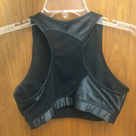 Carbon38 Black Shine Balance Sports Bra Mesh Trim - Picture 9 of 10